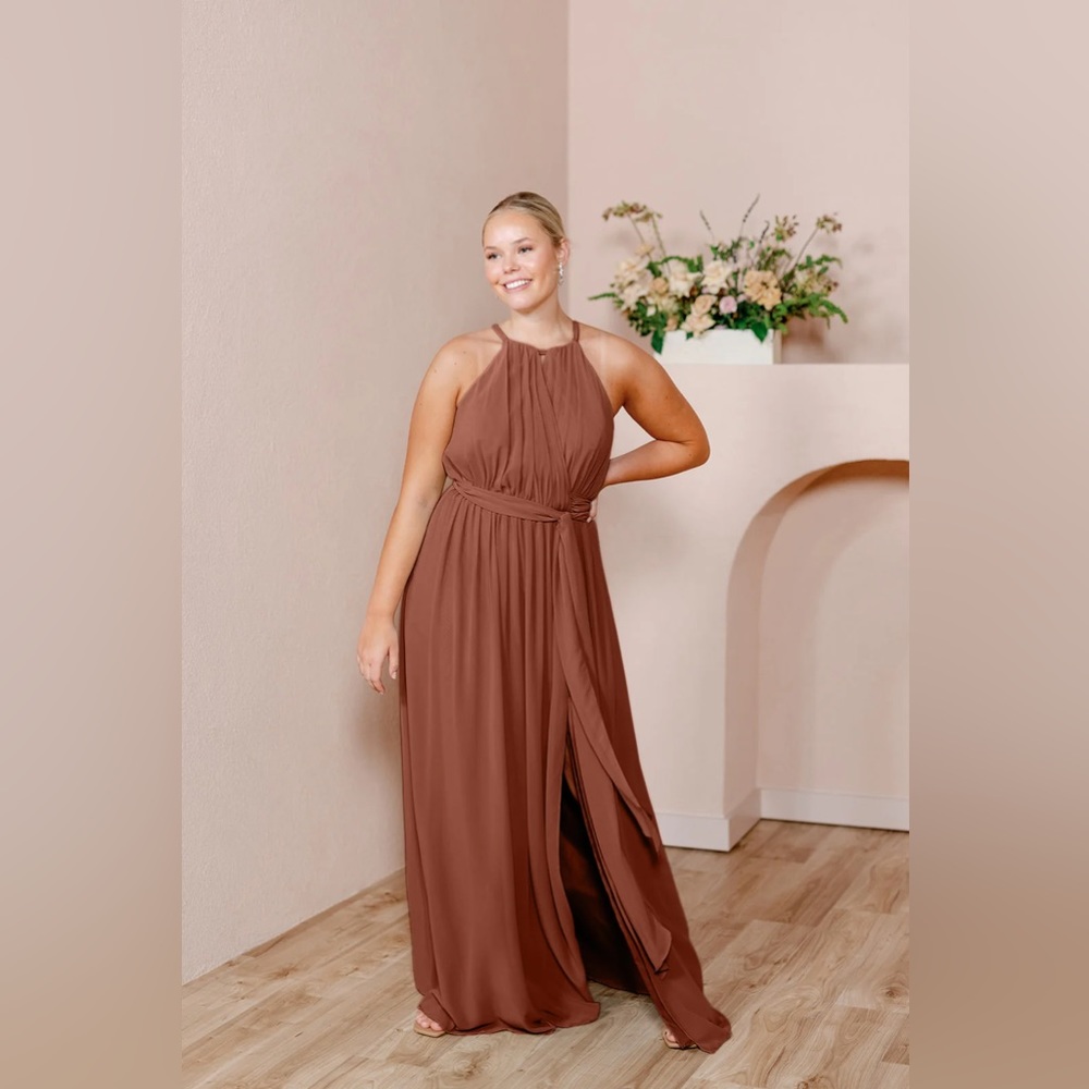 Eliza Chiffon Faux Wrap Dress